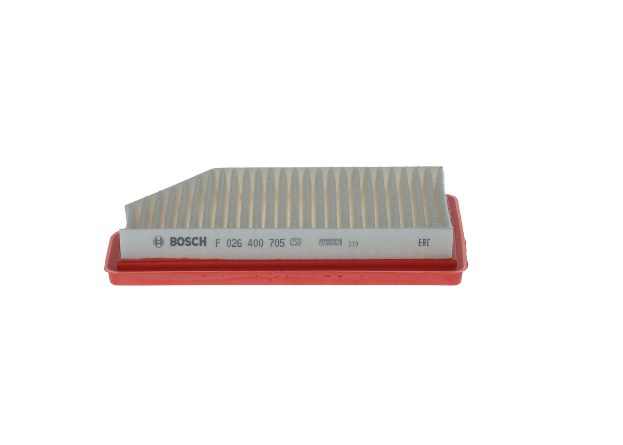 BOSCH Luftfilter F 026 400 705 Filterindsats length_mm_203|Længde [mm]|227 width_mm_206|Bredde [mm]|100 height_mm_209|Højde [mm]|40 40mm for MITSUBIS