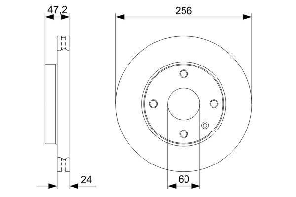BOSCH Bremseskive 0986479c01 ventileret 256mm 24mm for DAEWOO