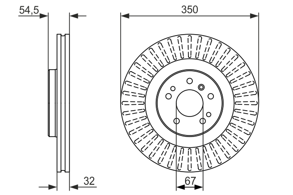 BOSCH Bremseskive 0986479329 ventileret 350mm 32mm for MERCEDES-BENZ
