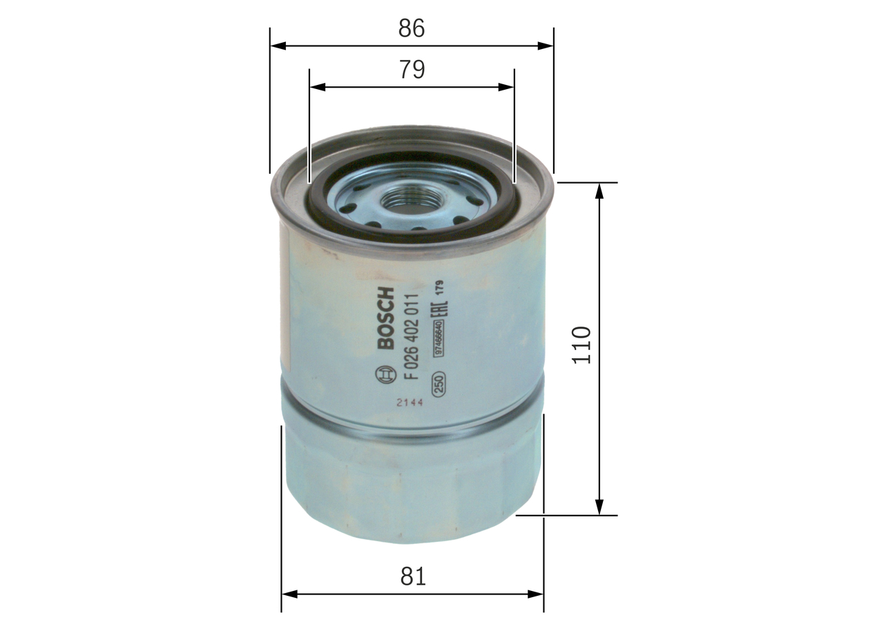 BOSCH Brændstof-filter f026402011 Påskruet 110mm for NISSAN