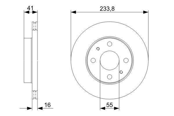 BOSCH Bremseskive 0986479352 ventileret 234mm 16mm for PERODUA DAIHATSU