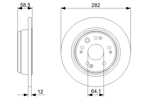 BOSCH Bremseskive 0986479361 fuld 282mm 12mm for HONDA