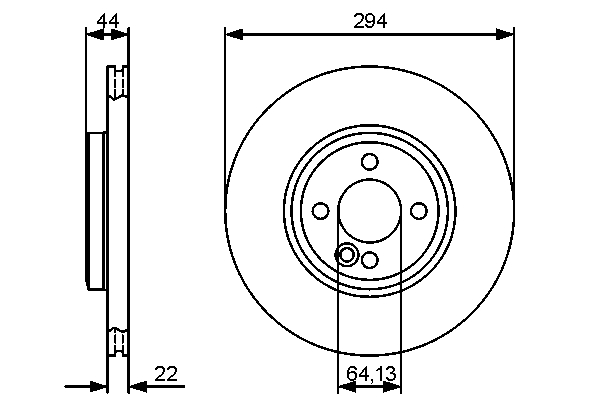 BOSCH Bremseskive 0986479438 ventileret 294mm 22mm for BMW