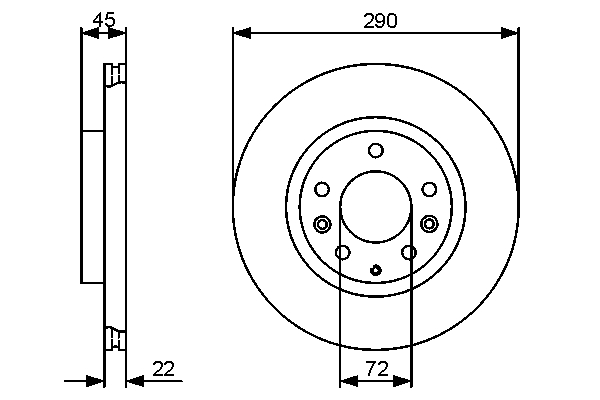 BOSCH Bremseskive 0986479474 ventileret 290mm 22mm for MAZDA