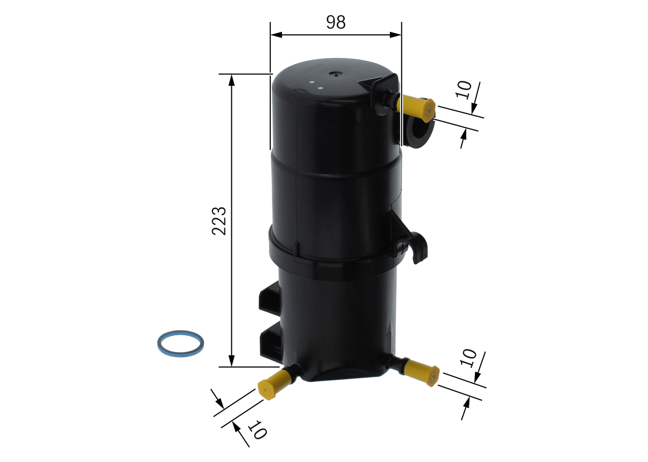 BOSCH Brændstof-filter f026402278 Lednings 223mm for VW