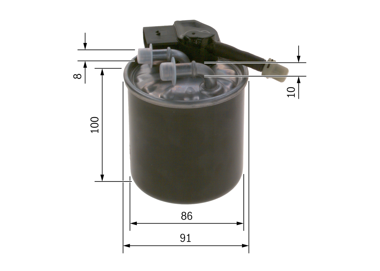 BOSCH Brændstof-filter f026402839 Lednings 100mm for MERCEDES-BENZ NISSAN