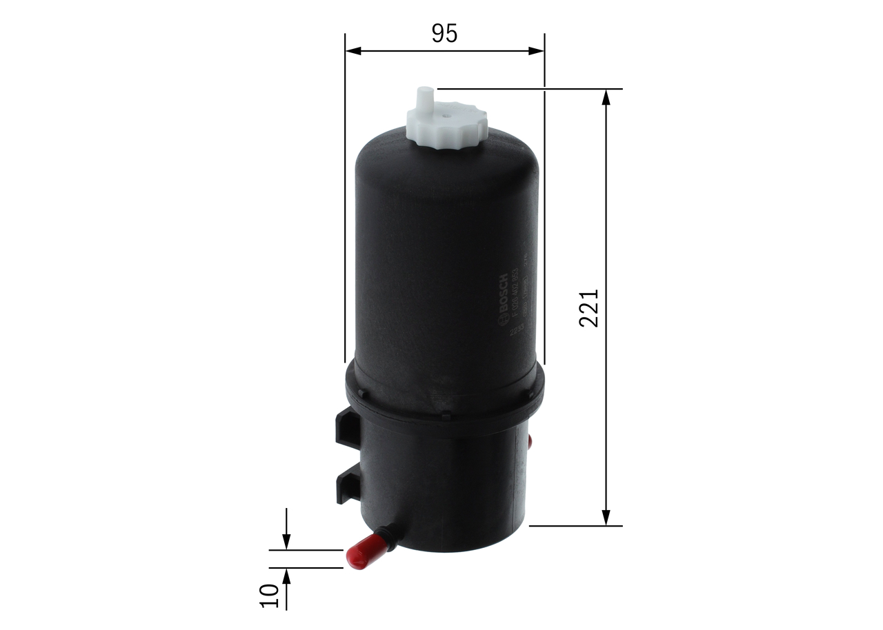 BOSCH Brændstof-filter f026402853 Lednings 221mm for VW