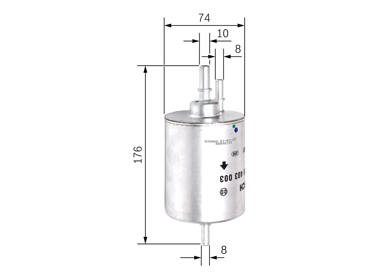BOSCH Brændstof-filter f026403003 Lednings 176,2mm for SKODA
