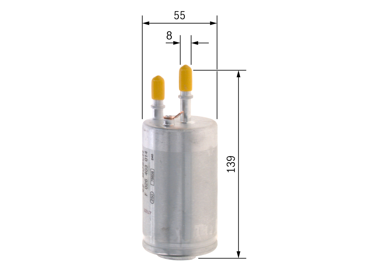 BOSCH Brændstof-filter f026403014 Lednings 139mm for VOLVO