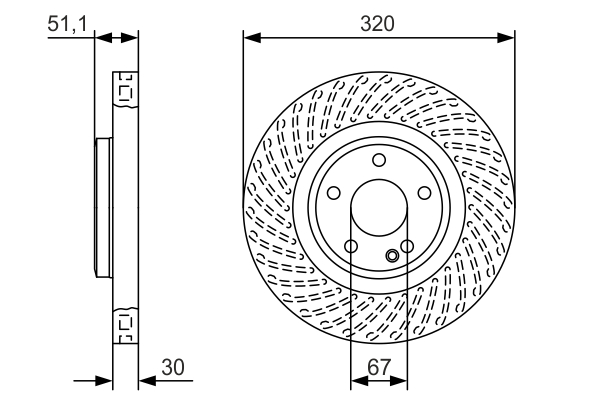 BOSCH Bremseskive 0986479a59 ventileret 320mm 30mm for MERCEDES-BENZ INFINITI