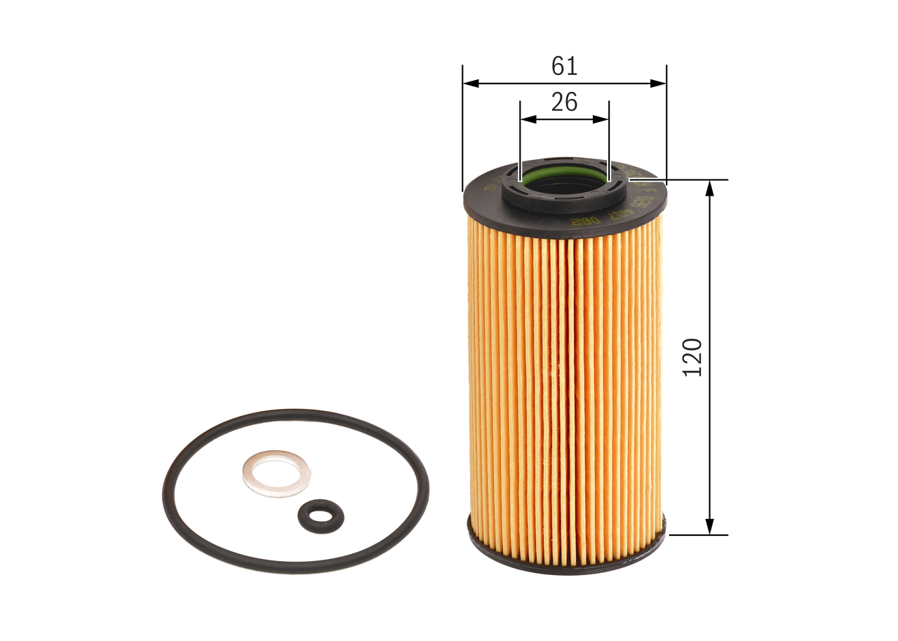 BOSCH Oliefilter f026407062 Filterindsats supplementary_articlesupplementary_info_596|Tillægsartikel/Yderligere info.|med pakninger height_mm_209|Højd
