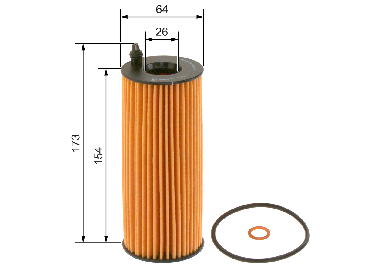BOSCH Oliefilter f026407072 Filterindsats supplementary_articlesupplementary_info_596|Tillægsartikel/Yderligere info.|med pakninger height_mm_209|Højd
