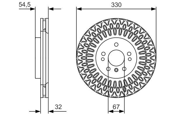 BOSCH Bremseskive 0 986 479 D08 ventileret 330mm 32mm for MERCEDES-BENZ