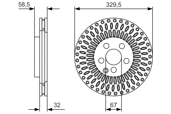 BOSCH Bremseskive 0 986 479 D13 ventileret 330mm 32mm for MERCEDES-BENZ