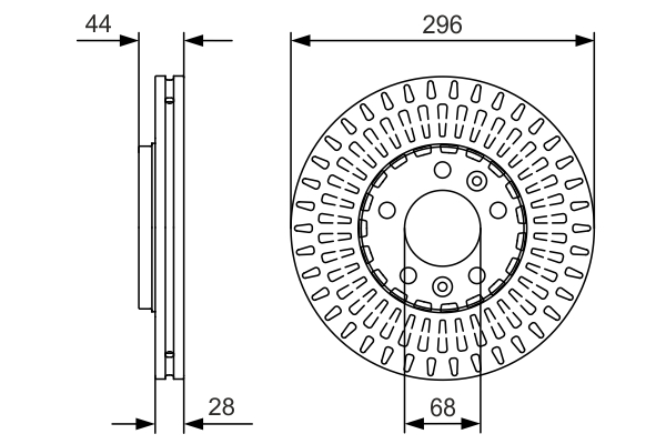 BOSCH Bremseskive 0986479d30 indvendig ventileret 296mm 28mm for VAUXHALL FIAT NISSAN RENAULT