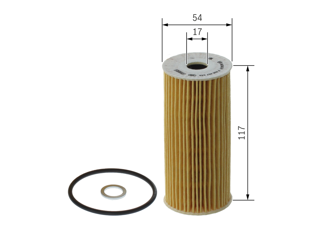 BOSCH Oliefilter f026407333 Filterindsats supplementary_articlesupplementary_info_596|Tillægsartikel/Yderligere info.|med pakninger height_mm_209|Højd