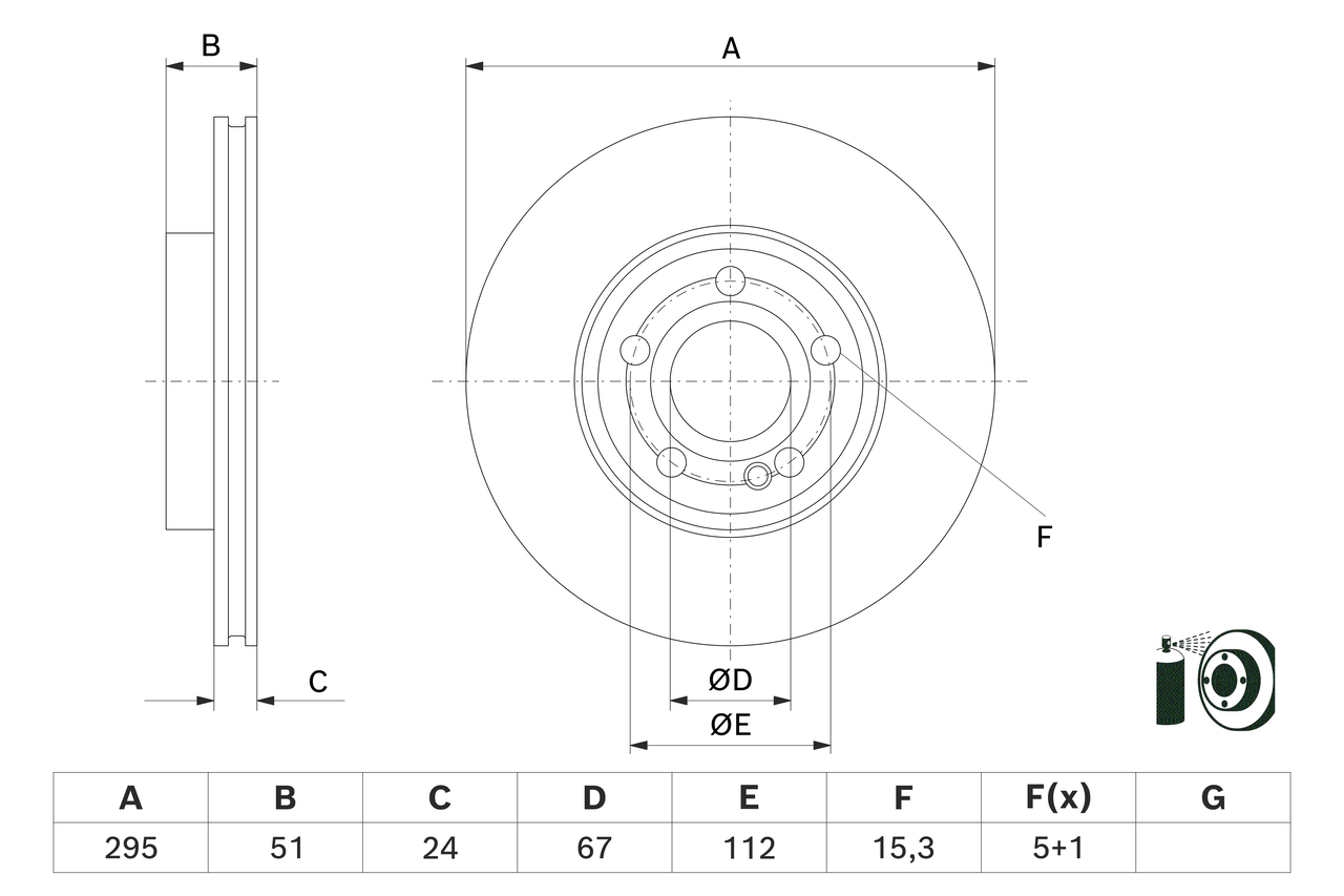 BOSCH Bremseskive 0986479h74 ventileret 295mm 24mm for MERCEDES-BENZ