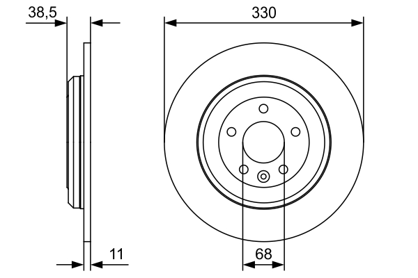 BOSCH Bremseskive 0986479w01 fuld 330mm 11mm for MERCURY FORD