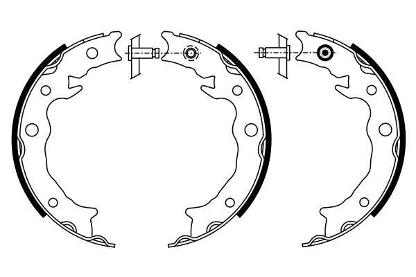 BOSCH Bremsebakkesæt, parkeringsbremse 0 986 487 933 for SUBARU