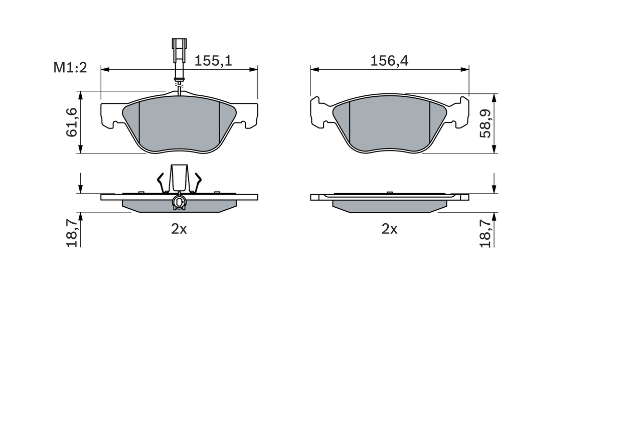 BOSCH Bremseklodser 0986494004 for LANCIA ALFA ROMEO FIAT