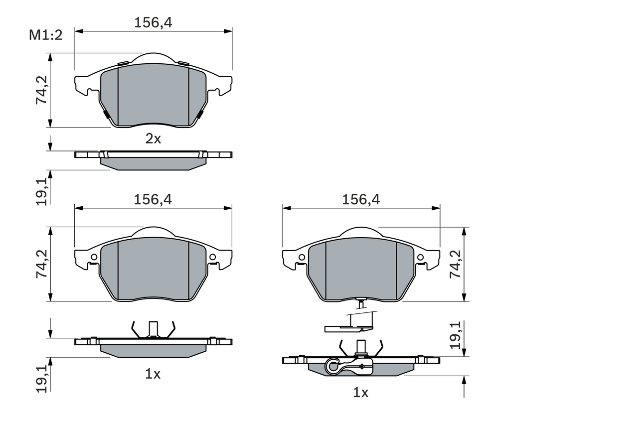 BOSCH Bremseklodser 0 986 494 018 for VW