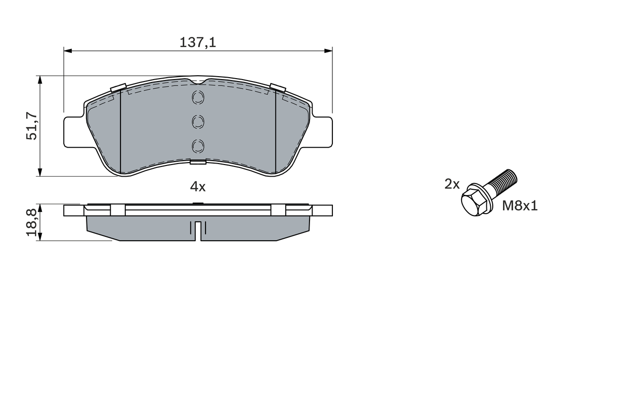 BOSCH Bremseklodser 0986494027 for PEUGEOT CITROËN VAUXHALL FENGSHEN