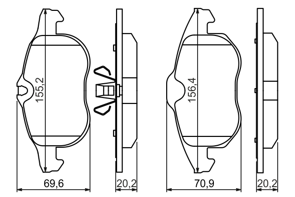 BOSCH Bremseklodser 0986494044 for HOLDEN OPEL FIAT