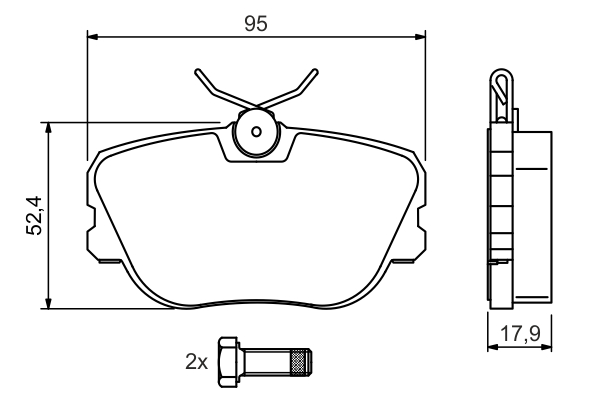 BOSCH Bremseklodser 0986494058 for MERCEDES-BENZ VW