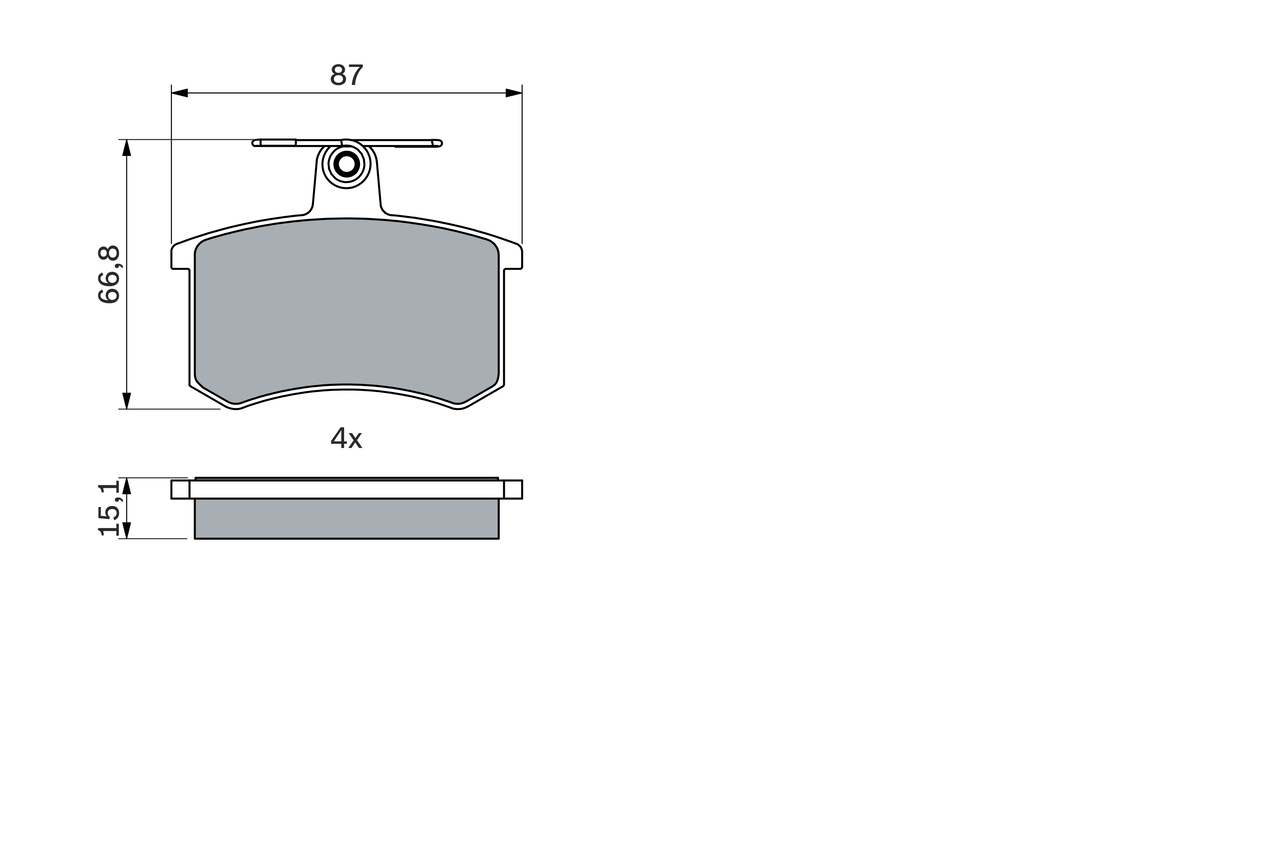 BOSCH Bremseklodser 0986494059 for LANCIA BRILLIANCE VW AUDI