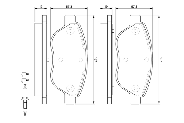BOSCH Bremseklodser 0986494074 for FIAT LANCIA VAUXHALL