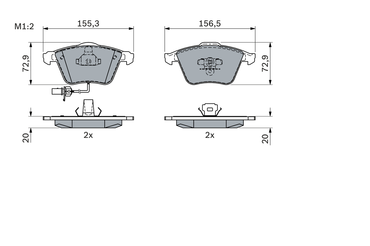 BOSCH Bremseklodser 0986494104 for VW AUDI MITSUBISHI