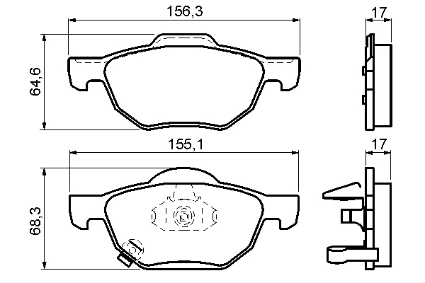BOSCH Bremseklodser 0986494135 for HONDA