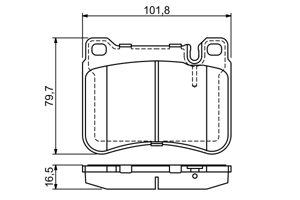 BOSCH Bremseklodser 0986494166 for MERCEDES-BENZ