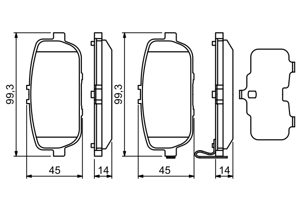 BOSCH Bremseklodser 0986494190 for FIAT MASERATI MAZDA