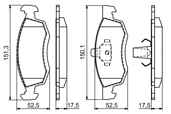 BOSCH Bremseklodser 0986494197 for DACIA