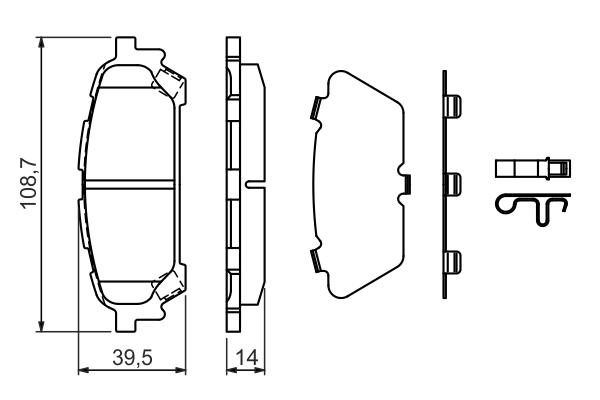 BOSCH Bremseklodser 0986494232 for SUBARU