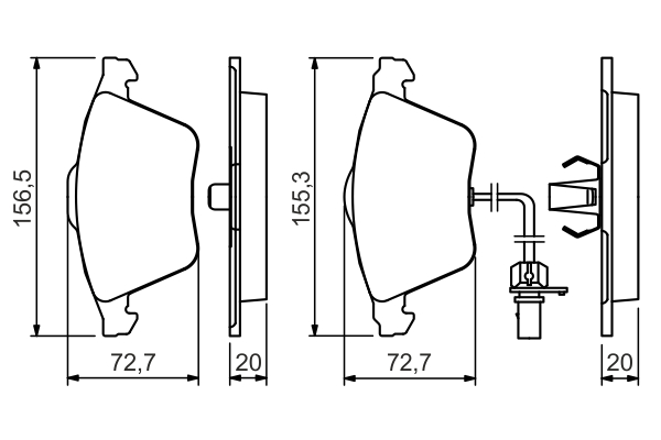 BOSCH Bremseklodser 0986494283 for AUDI VW