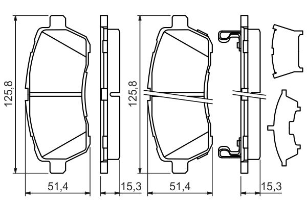 BOSCH Bremseklodser 0986494321 for DAIHATSU MAZDA SUZUKI