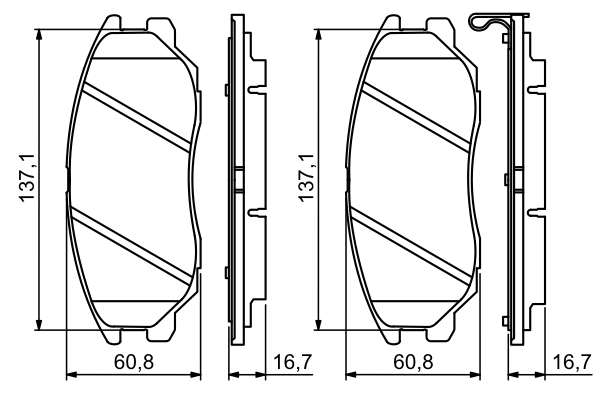 BOSCH Bremseklodser 0986494347 for SSANGYONG KIA HYUNDAI