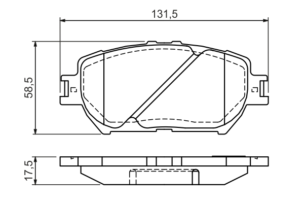 BOSCH Bremseklodser 0986494363 for TOYOTA LEXUS KIA