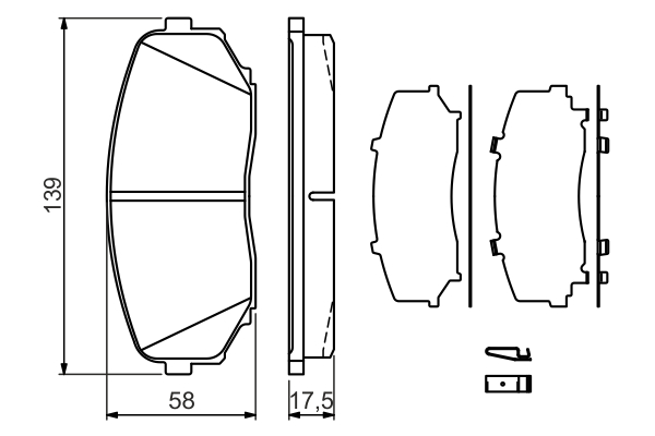 BOSCH Bremseklodser 0986494375 for FORD MAZDA MITSUBISHI