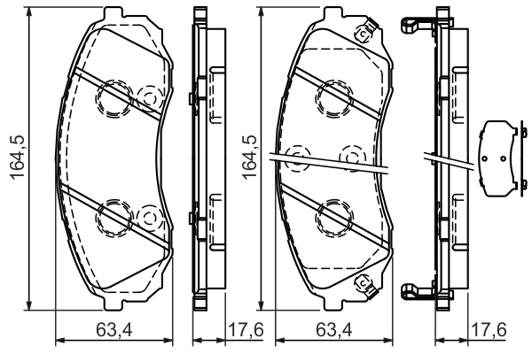 BOSCH Bremseklodser 0 986 494 377 for HYUNDAI KIA