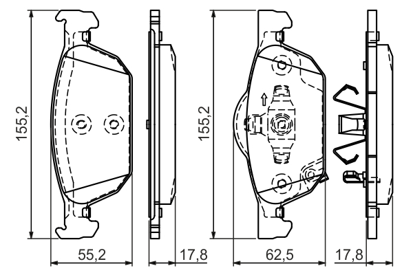BOSCH Bremseklodser 0986494383 for HONDA