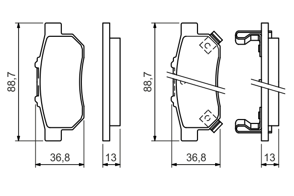 BOSCH Bremseklodser 0986494392 for HONDA MAZDA