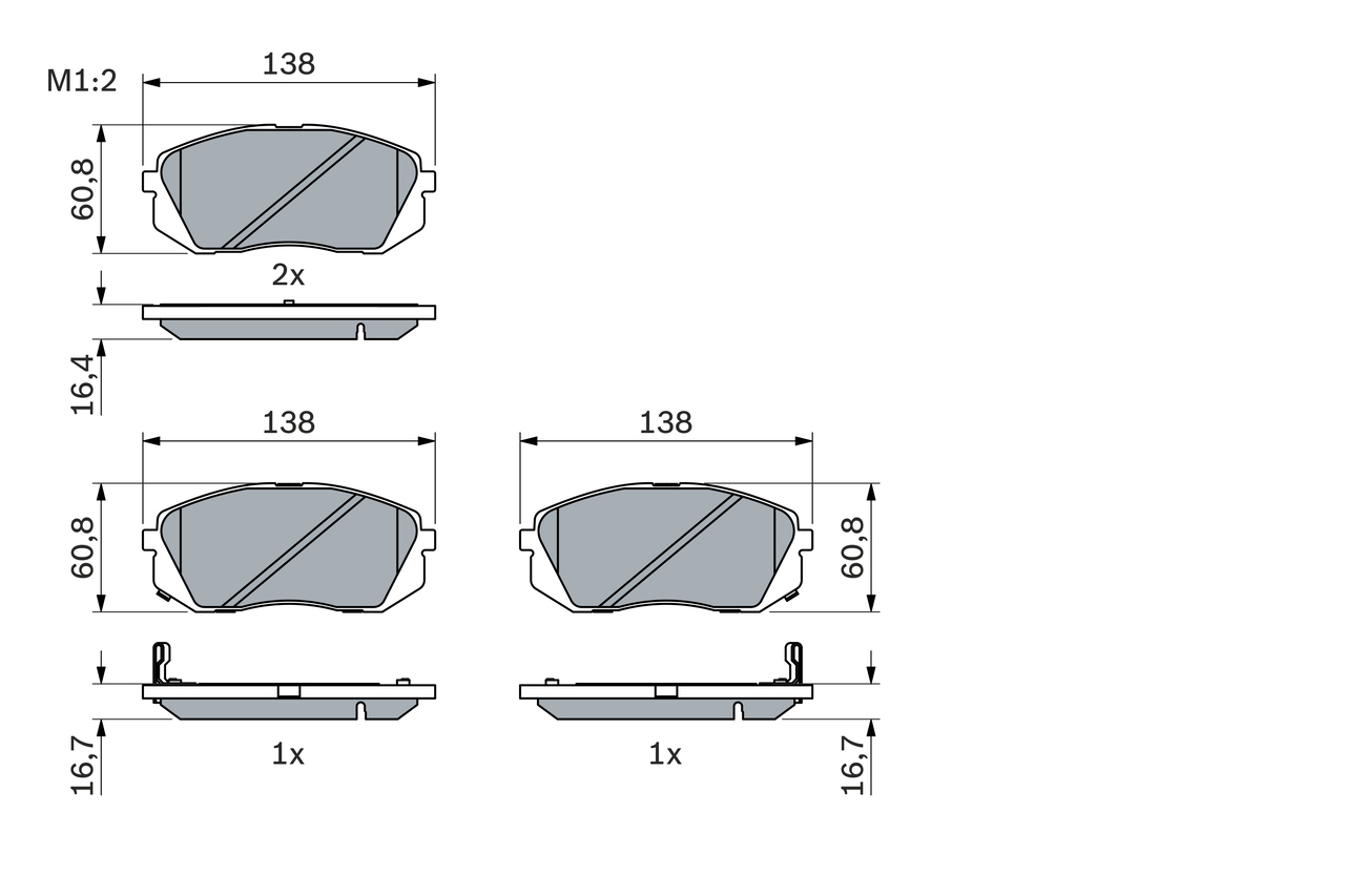 BOSCH Bremseklodser 0986494422 for HYUNDAI KIA