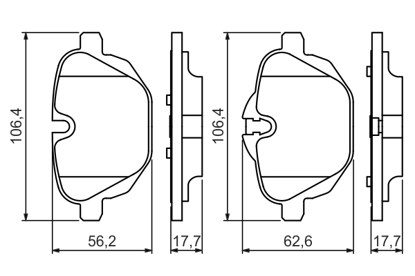 BOSCH Bremseklodser 0986494432 for BMW