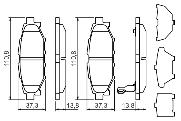BOSCH Bremseklodser 0986494444 for LAND ROVER SUBARU LEXUS