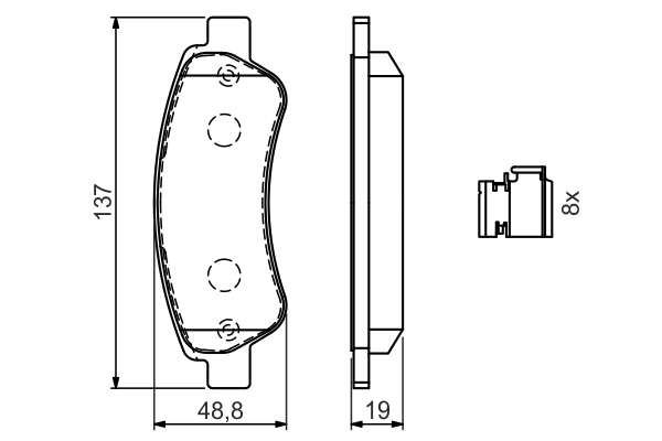 BOSCH Bremseklodser 0986494604 for PEUGEOT LANCIA