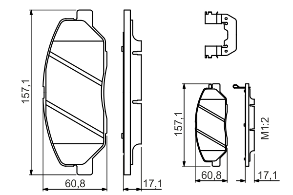 BOSCH Bremseklodser 0986494631 for SSANGYONG KIA HYUNDAI