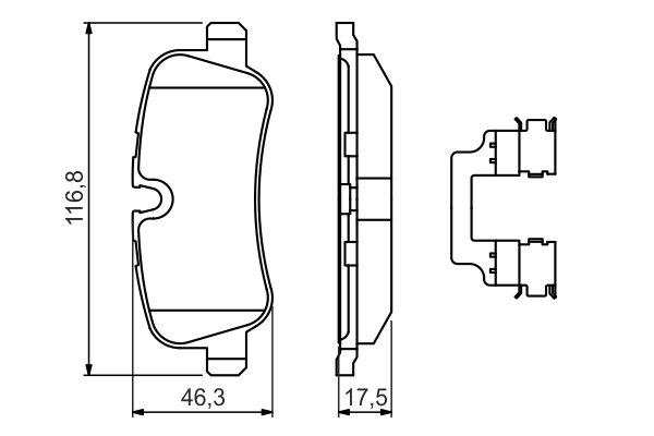 BOSCH Bremseklodser 0986494636 for ROVER LAND ROVER